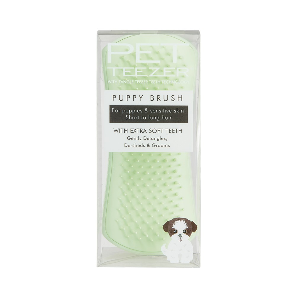 Pet Teezer De-Shedding & Dog Grooming Brush Green Puppy