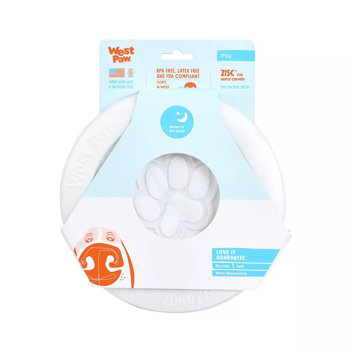 West Paw Zisc Glow In The Dark - Large