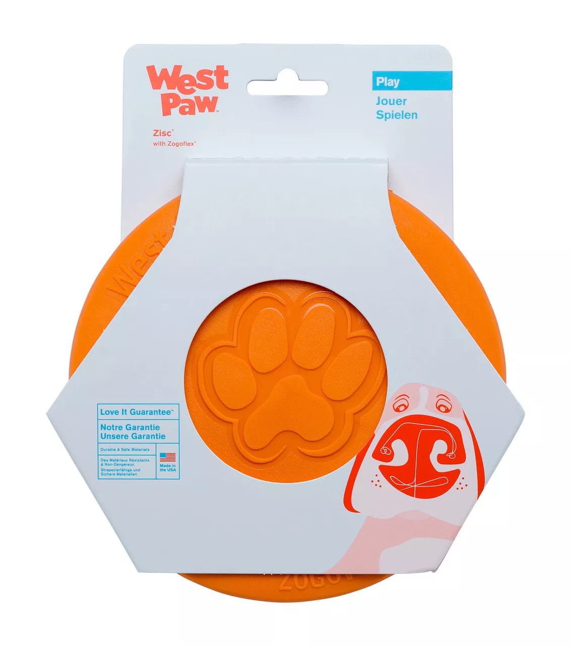 West Paw Zisc  - Tangerine -Small